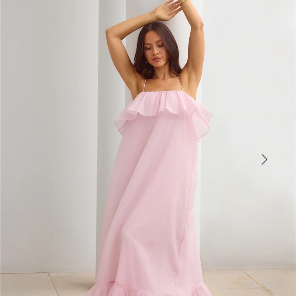 Pink Ruffle Maxi Dress BRAND NEW NEVER WORN